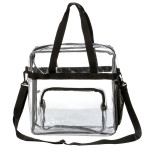 RT140<br>12 Inch Transparent Clear PVC Stadium Approved Top Handle Tote Bag